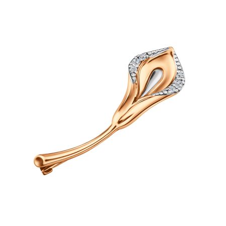 Золотая брошь с фианитами 19490₽