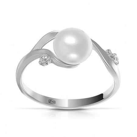 Кольцо из серебра с жемчугом и фианитами 990₽