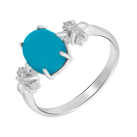 Серебряное кольцо с кварцем и родированием 1290₽