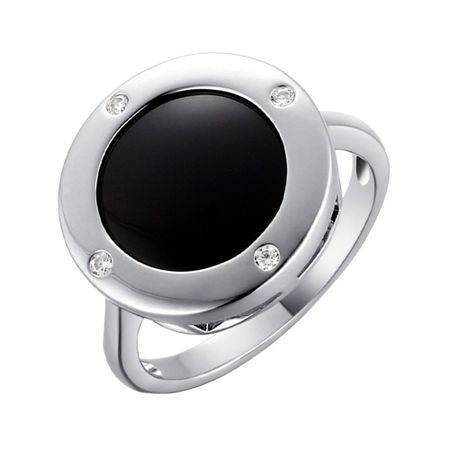 Серебряное кольцо с керамикой и фианитами 2000₽