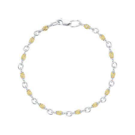 Серебряный браслет с позолотой и родированием 2530₽