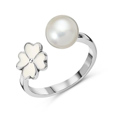 Серебряное кольцо с жемчугом и эмалью 1790₽