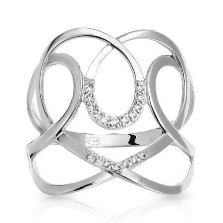 Кольцо из серебра с фианитами 1490₽