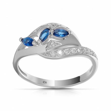 Серебряное кольцо с ювелирным стеклом и фианитами 990₽