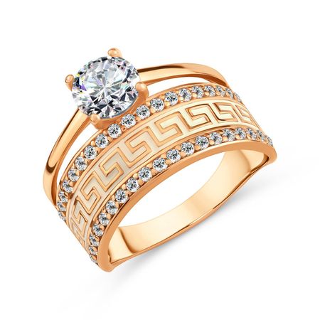 Серебряное кольцо с эмалью и фианитами с позолотой 1990₽