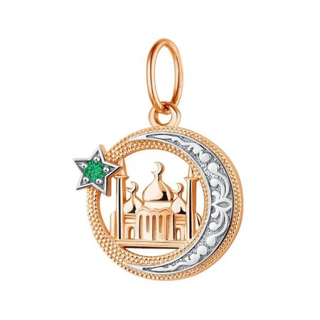 Золотая мусульманская подвеска с фианитами 13490₽