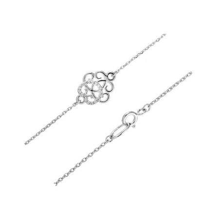 Серебряный браслет с фианитами и родированием 490₽