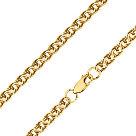 Серебряная цепочка ручного плетения Бисмарк с позолотой 4570₽