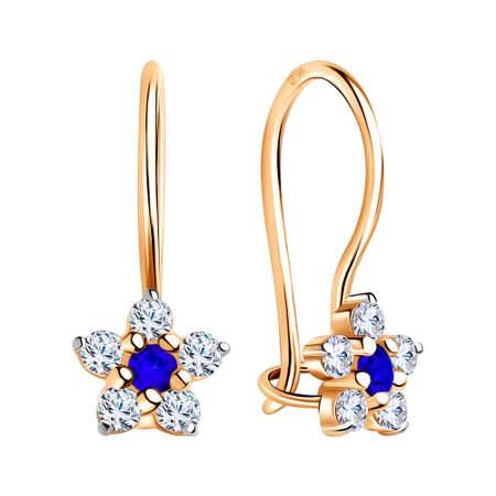 Серьги детские TALANT из золота со шпинелью нано и фианитами 14850₽
