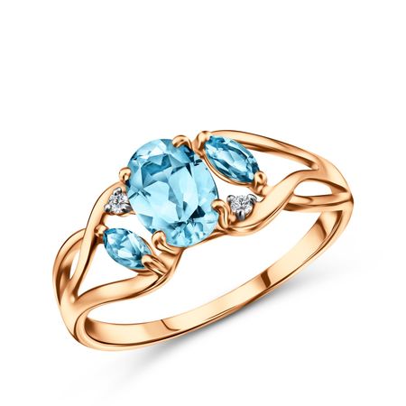 Золотое кольцо с топазами и бриллиантами 26910₽