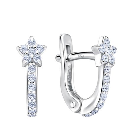 Серебряные серьги с фианитами и родированием 990₽