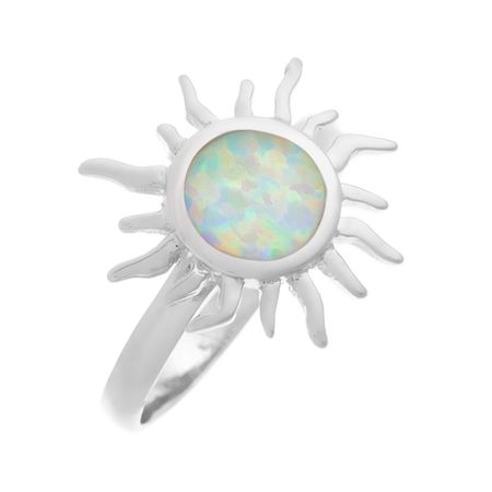 Серебряное кольцо с опалом и родированием 2990₽