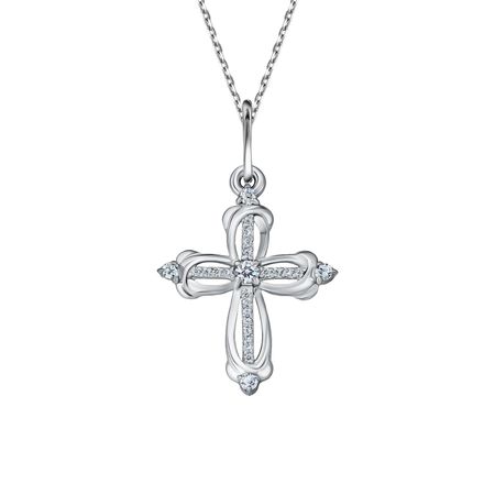 Серебряная подвеска Крест с фианитами 249₽