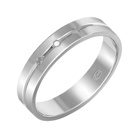 Серебряное обручальное кольцо с бриллиантами 2890₽