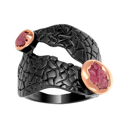 Серебряное кольцо с рубинами из коллекции Калипсо 2490₽