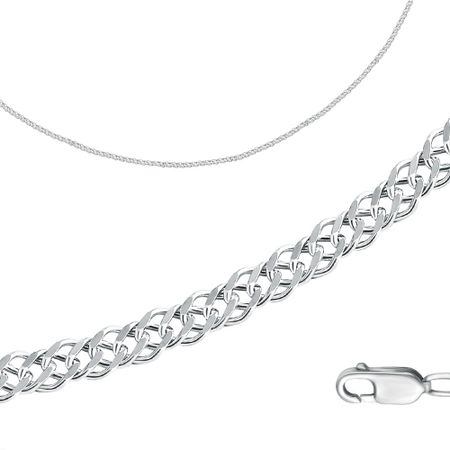 Серебряная цепочка Двойной ромб с родированием 1590₽