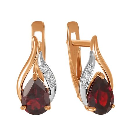 Серьги из золота с гранатом и фианитами 34990₽