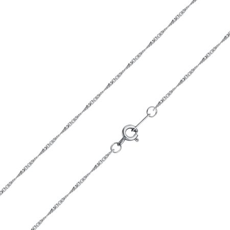 Серебряная цепочка Сингапур с алмазной гранью и родированием 790₽