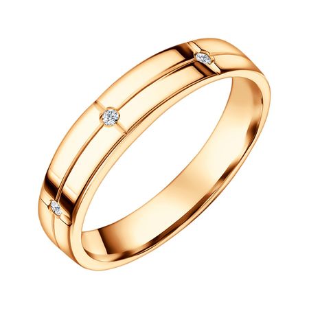 Золотое обручальное кольцо с фианитами 4 мм 48650₽