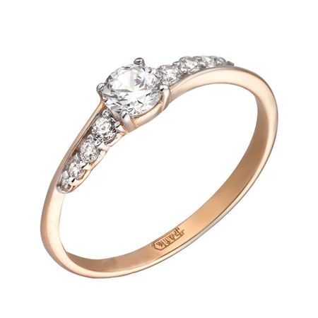 Золотое кольцо с фианитами 8490₽