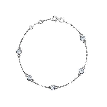 Серебряный браслет с кристаллами SWAROVSKI и родированием 1900₽