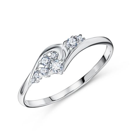 Серебряное кольцо с фианитами и родированием 249₽