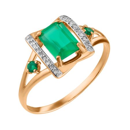 Золотое кольцо с агатами и бриллиантами 24990₽