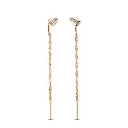 Серьги-продевки из золота с фианитами 21990₽