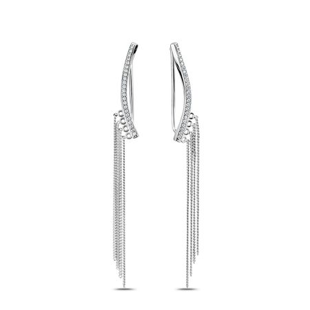 Серебряные серьги с фианитами 2190₽