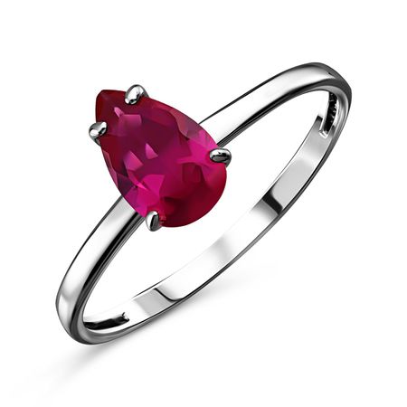 Серебряное кольцо с ювелирным кристаллом и родированием 249₽