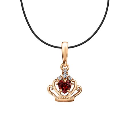 Серебряная подвеска Корона с фианитами и позолотой 890₽