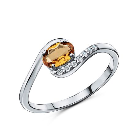 Кольцо TALANT из серебра с цитрином и фианитами