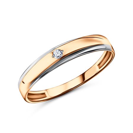 Золотое обручальное кольцо с фианитом 4 мм 28560₽