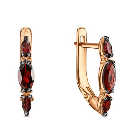 Золотые серьги с гранатом 59990₽