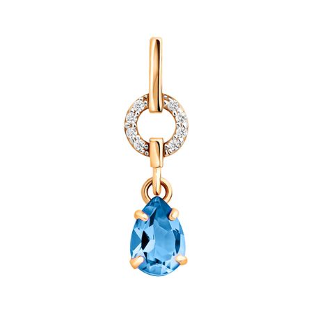 Золотая подвеска с топазом и фианитами с родированием 12990₽