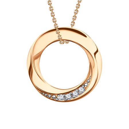 Золотая подвеска с бриллиантами и родированием 4990₽