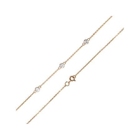 Золотой браслет на ногу с фианитами 26440₽