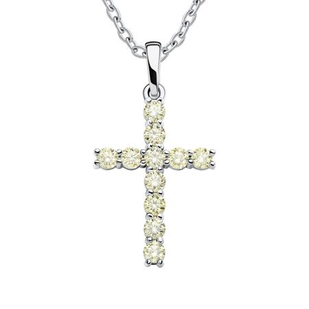 Золотая подвеска Крест с бриллиантами и родированием 304990₽