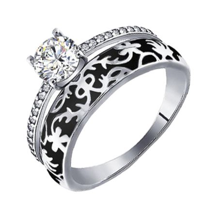 Кольцо SOKOLOV из серебра с эмалью и фианитами 1690₽