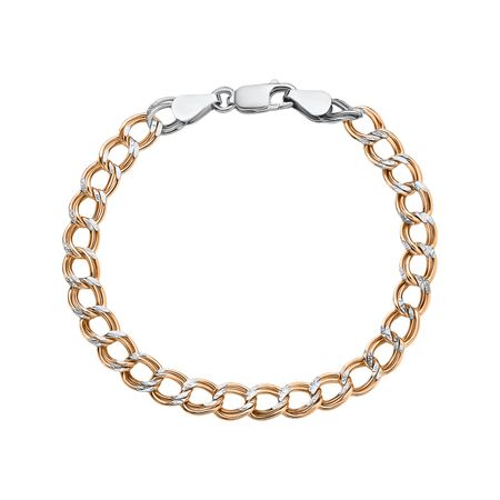 Серебряный браслет Двойной панцирь с позолотой и родированием 6350₽