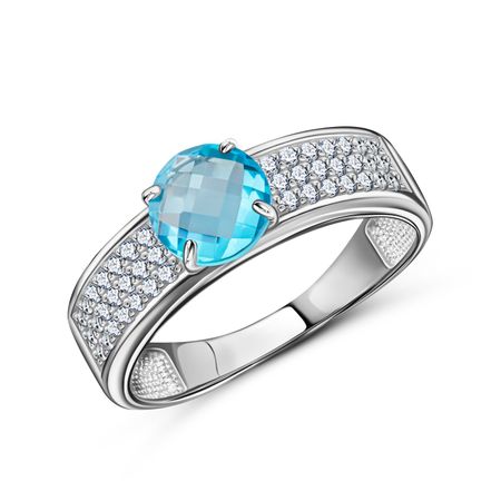 Серебряное кольцо с топазом и фианитами 990₽