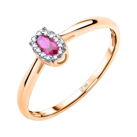 Золотое кольцо с рубином и бриллиантами 21990₽