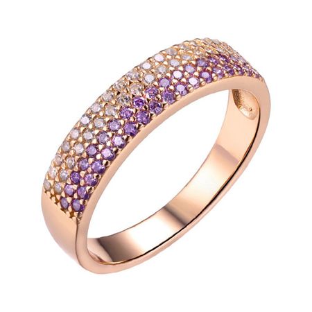 Серебряное кольцо с фианитами и позолотой 1450₽