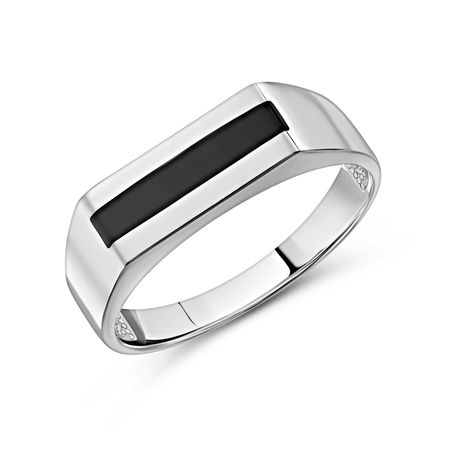 Серебряная печатка с эмалью и родированием 2290₽