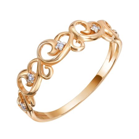 Золотое кольцо с фианитами 8790₽