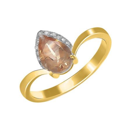 Золотое кольцо с раухтопазом и бриллиантами 32990₽