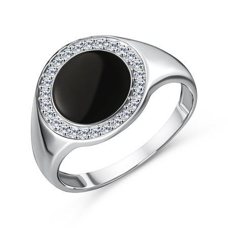 Серебряная печатка с эмалью и фианитами 1600₽