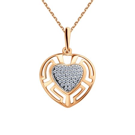Золотая подвеска Сердце с фианитами 18970₽