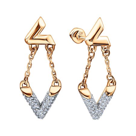 Золотые серьги с фианитами 60550₽