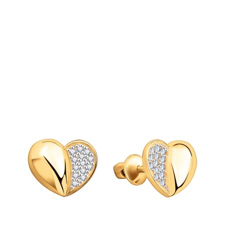 Золотые серьги с фианитами 24990₽